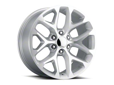 Voxx Replica Snowflake Style Silver Machined Face 6-Lug Wheel; 20x9; 27mm Offset (99-06 Silverado 1500)