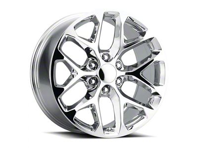 Voxx Replica Snowflake Style Chrome 6-Lug Wheel; 22x9; 24mm Offset (23-24 Canyon)