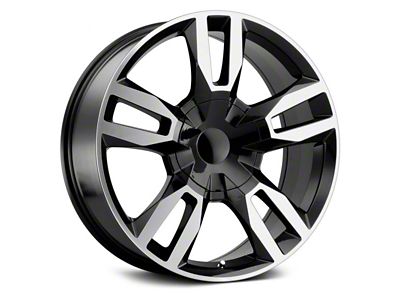 Voxx Replica RST Style Gloss Black Machined 6-Lug Wheel; 22x9; 24mm Offset (23-24 Colorado)