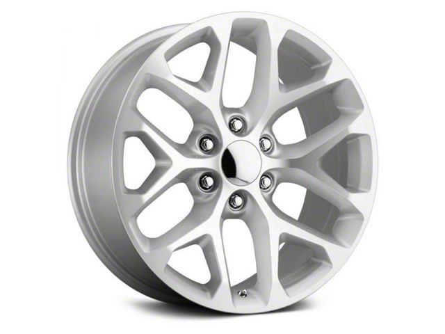 Voxx Replica Snowflake Style Silver Machined 6-Lug Wheel; 22x9; 24mm Offset (23-24 Colorado)