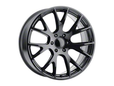 Hellcat Style Gloss Black 5-Lug Wheel; 22x9; 18mm Offset (05-11 Dakota)