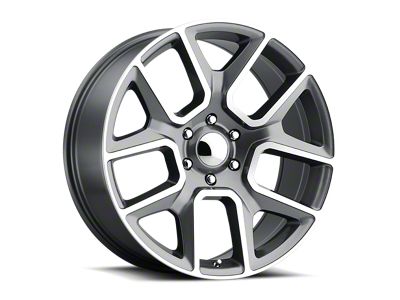 RAM Style Gunmetal Machined 5-Lug Wheel; 22x9; 18mm Offset (09-18 RAM 1500)