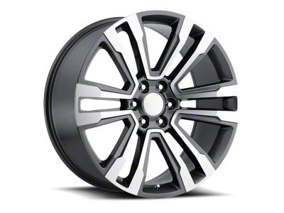 2018 Denali Style Gunmetal Machined Wheel; 22x9; 31mm Offset (19-25 Sierra 1500)