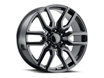 Denali Style Gloss Black 6-Lug Wheel; 20x9; 27mm Offset (19-25 Sierra 1500)