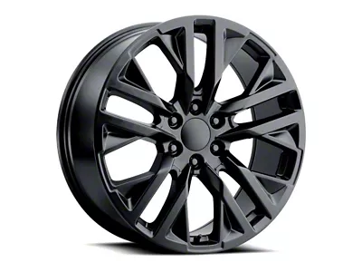 SES Style Gloss Black 6-Lug Wheel; 22x9; 28mm Offset (19-25 Sierra 1500)