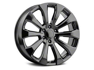 High Country Style Gloss Black 6-Lug Wheel; 22x9; 28mm Offset (21-25 Tahoe)
