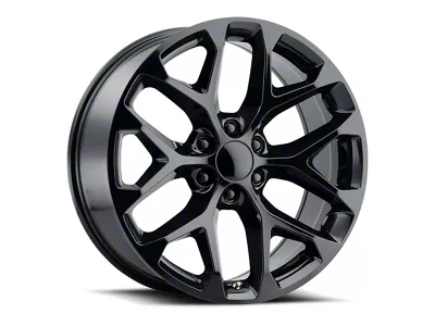 Snowflake Style Gloss Black 6-Lug Wheel; 20x9; 27mm Offset (21-25 Tahoe)