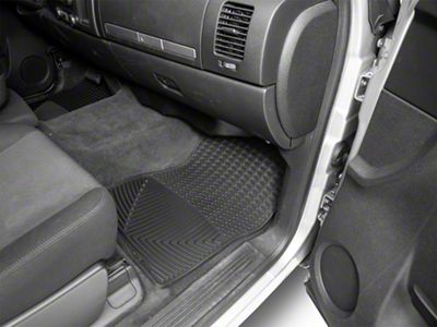 Weathertech All-Weather Front and Rear Rubber Floor Mats; Black (07-13 Silverado 1500 Extended Cab, Crew Cab)