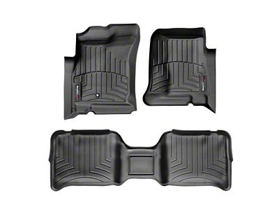 Weathertech DigitalFit Front and Rear Floor Liners; Black (05-11 Dakota Quad Cab, Crew Cab)