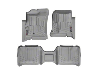 Weathertech DigitalFit Front and Rear Floor Liners; Gray (05-11 Dakota Quad Cab, Crew Cab)