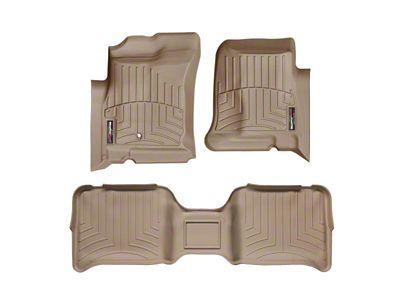 Weathertech DigitalFit Front and Rear Floor Liners; Tan (05-11 Dakota Quad Cab, Crew Cab)
