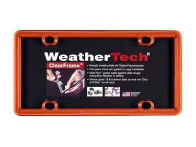 Weathertech ClearFrame License Plate Frame; Orange (Universal; Some Adaptation May Be Required)