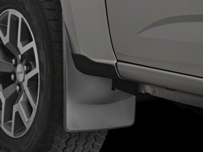 Weathertech No-Drill Mud Flaps; Front; Black (15-22 Colorado w/o Factory Fender Flares, Excluding ZR2)
