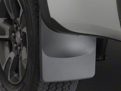 Weathertech No-Drill Mud Flaps; Rear; Black (15-22 Colorado w/ Factory Fender Flares, Excluding ZR2)