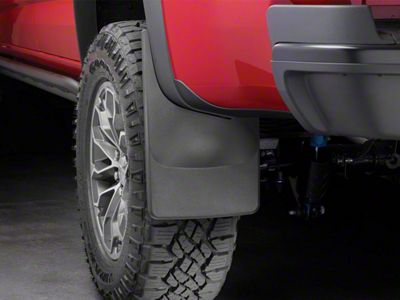 Weathertech No-Drill Mud Flaps; Rear; Black (17-22 Colorado ZR2, Excluding Bison)