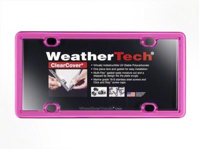 Weathertech ClearCover License Plate Frame; Hot Pink (Universal; Some Adaptation May Be Required)