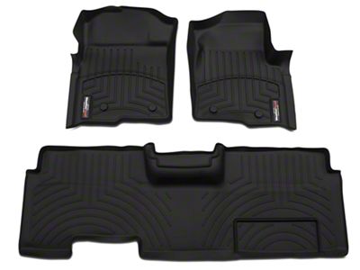 Weathertech DigitalFit Front and Rear Floor Liners; Black (09-14 F-150 SuperCab, SuperCrew)