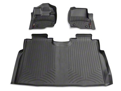 Weathertech DigitalFit Front and Rear Floor Liners; Black (15-25 F-150 SuperCab, SuperCrew)