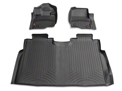 Weathertech DigitalFit Front and Rear Floor Liners; Black (15-24 F-150 SuperCab, SuperCrew)