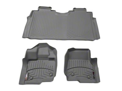Weathertech DigitalFit Front and Rear Floor Liners; Gray (15-24 F-150 SuperCab, SuperCrew)