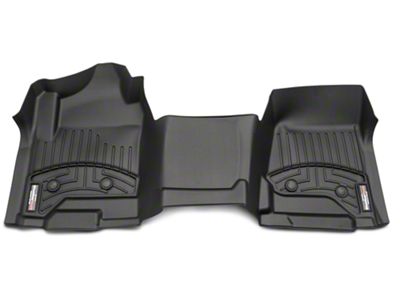 Weathertech DigitalFit Front Over the Hump Floor Liner for Vinyl Floors; Black (14-18 Silverado 1500 Double Cab, Crew Cab)