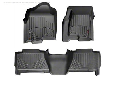 Weathertech DigitalFit Front and Rear Floor Liners; Black (04-06 Silverado 1500 Crew Cab)