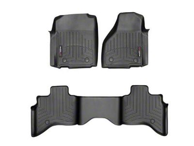 Weathertech DigitalFit Front and Rear Floor Liners for Vinyl Floors; Black (12-18 RAM 1500 Quad Cab)