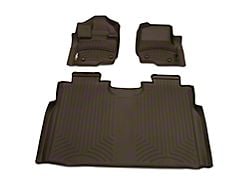 Weathertech DigitalFit Front and Rear Floor Liners; Cocoa (15-24 F-150 SuperCrew w/ Front Bucket Seats)