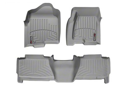 Weathertech DigitalFit Front and Rear Floor Liners; Gray (04-06 Silverado 1500 Crew Cab)