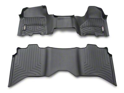 Weathertech DigitalFit Front Over the Hump and Rear Floor Liners; Black (09-18 RAM 1500 Crew Cab; 12-18 Regular Cab, Quad Cab)