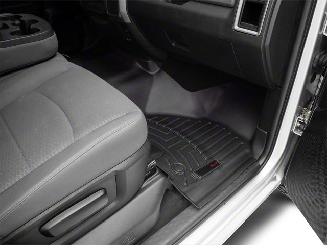 Weathertech DigitalFit Front Over the Hump and Rear Floor Liners for Vinyl Floors; Black (12-18 RAM 1500 Crew Cab)
