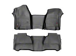 Weathertech DigitalFit Front Over the Hump and Rear Floor Liners for Vinyl Floors; Black (12-18 RAM 1500 Quad Cab)
