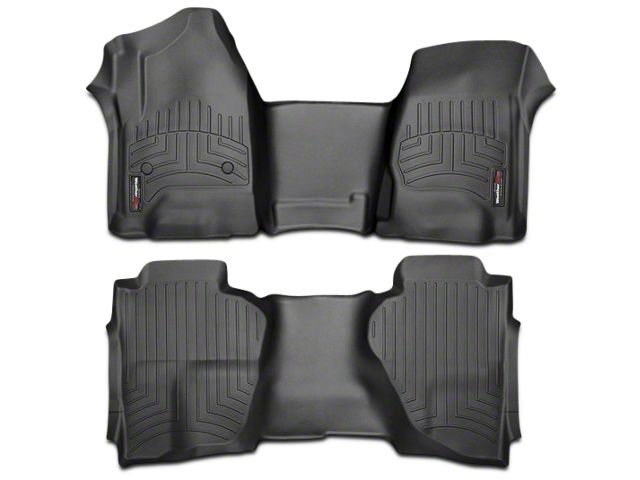 Weathertech DigitalFit Front Over the Hump and Rear Floor Liners; Black (14-18 Sierra 1500 Double Cab, Crew Cab)
