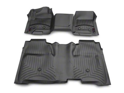 Weathertech DigitalFit Front Over the Hump and Rear Floor Liners for Vinyl Floors; Black (14-18 Silverado 1500 Crew Cab)