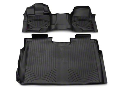 Weathertech DigitalFit Front Over the Hump and Rear Floor Liners for Vinyl Floors; Black (15-24 F-150 SuperCrew)