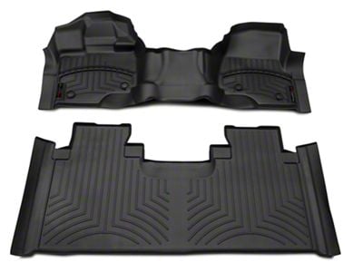 Weathertech DigitalFit Front Over the Hump and Rear Floor Liners for Vinyl Floors; Black (15-24 F-150 SuperCab)
