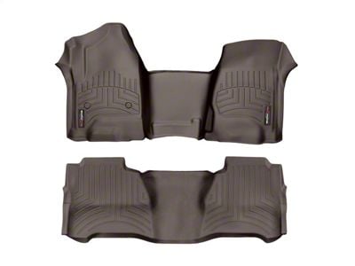 Weathertech DigitalFit Front Over the Hump and Rear Floor Liners; Cocoa (14-18 Sierra 1500 Crew Cab)