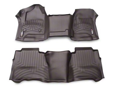 Weathertech DigitalFit Front Over the Hump and Rear Floor Liners; Cocoa (14-18 Silverado 1500 Crew Cab)