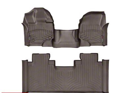 Weathertech DigitalFit Front Over the Hump and Rear Floor Liners; Cocoa (15-24 F-150 SuperCab)