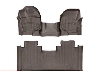 Weathertech DigitalFit Front Over the Hump and Rear Floor Liners; Cocoa (15-24 F-150 SuperCab)
