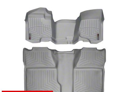 Weathertech DigitalFit Front Over the Hump and Rear Floor Liners; Gray (07-13 Sierra 1500 Crew Cab)