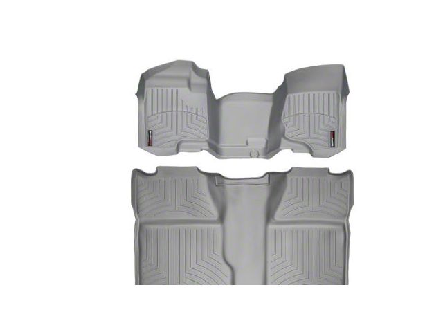 Weathertech DigitalFit Front Over the Hump and Rear Floor Liners; Gray (07-13 Silverado 1500 Crew Cab)