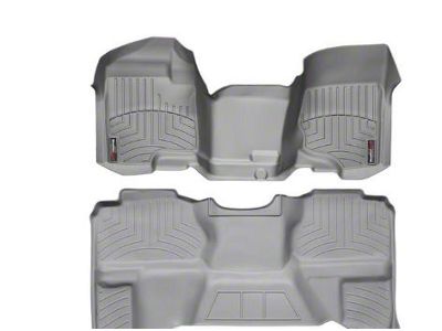 Weathertech DigitalFit Front Over the Hump and Rear Floor Liners; Gray (07-13 Silverado 1500 Extended Cab)