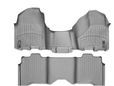 Weathertech DigitalFit Front Over the Hump and Rear Floor Liners; Gray (09-12 RAM 1500 Crew Cab)