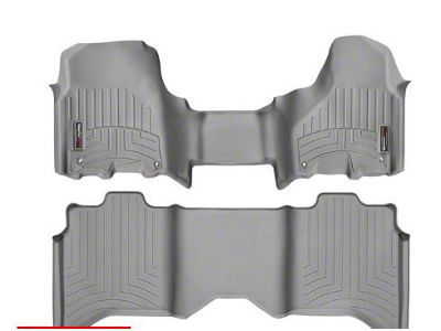 Weathertech DigitalFit Front Over the Hump and Rear Floor Liners; Gray (12-18 RAM 1500 Crew Cab)