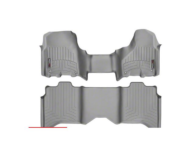 Weathertech DigitalFit Front Over the Hump and Rear Floor Liners; Gray (12-18 RAM 1500 Crew Cab)