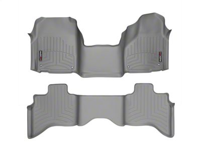 Weathertech DigitalFit Front Over the Hump and Rear Floor Liners; Gray (12-18 RAM 1500 Quad Cab)