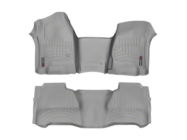 Weathertech DigitalFit Front Over the Hump and Rear Floor Liners; Gray (14-18 Silverado 1500 Crew Cab)