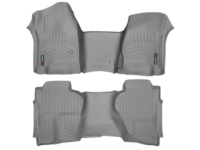 Weathertech DigitalFit Front Over the Hump and Rear Floor Liners; Gray (14-18 Silverado 1500 Double Cab)