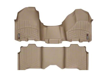 Weathertech DigitalFit Front Over the Hump and Rear Floor Liners; Tan (09-12 RAM 1500 Crew Cab)
